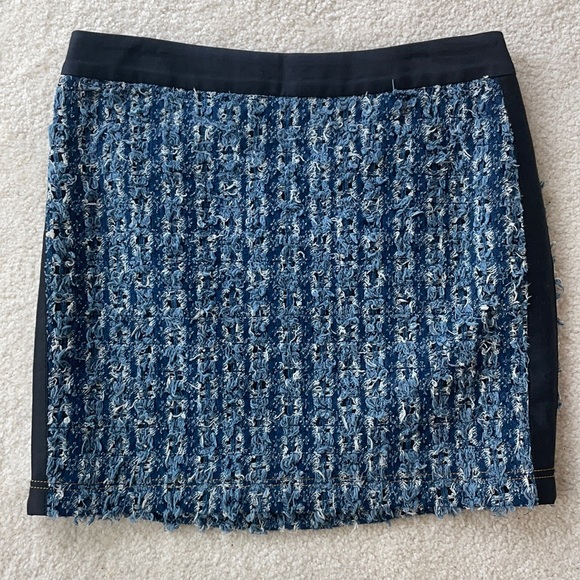10 Crosby Derek Lam Denim Tweed Skirt w Black Trim - Picture 1 of 5